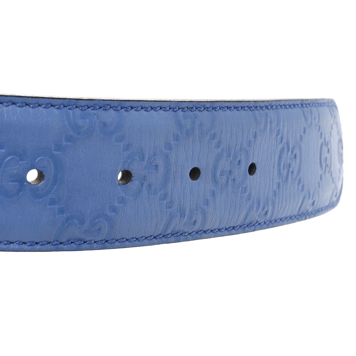 Guccissima Interlocking G Belt 85 34 Sky Blue