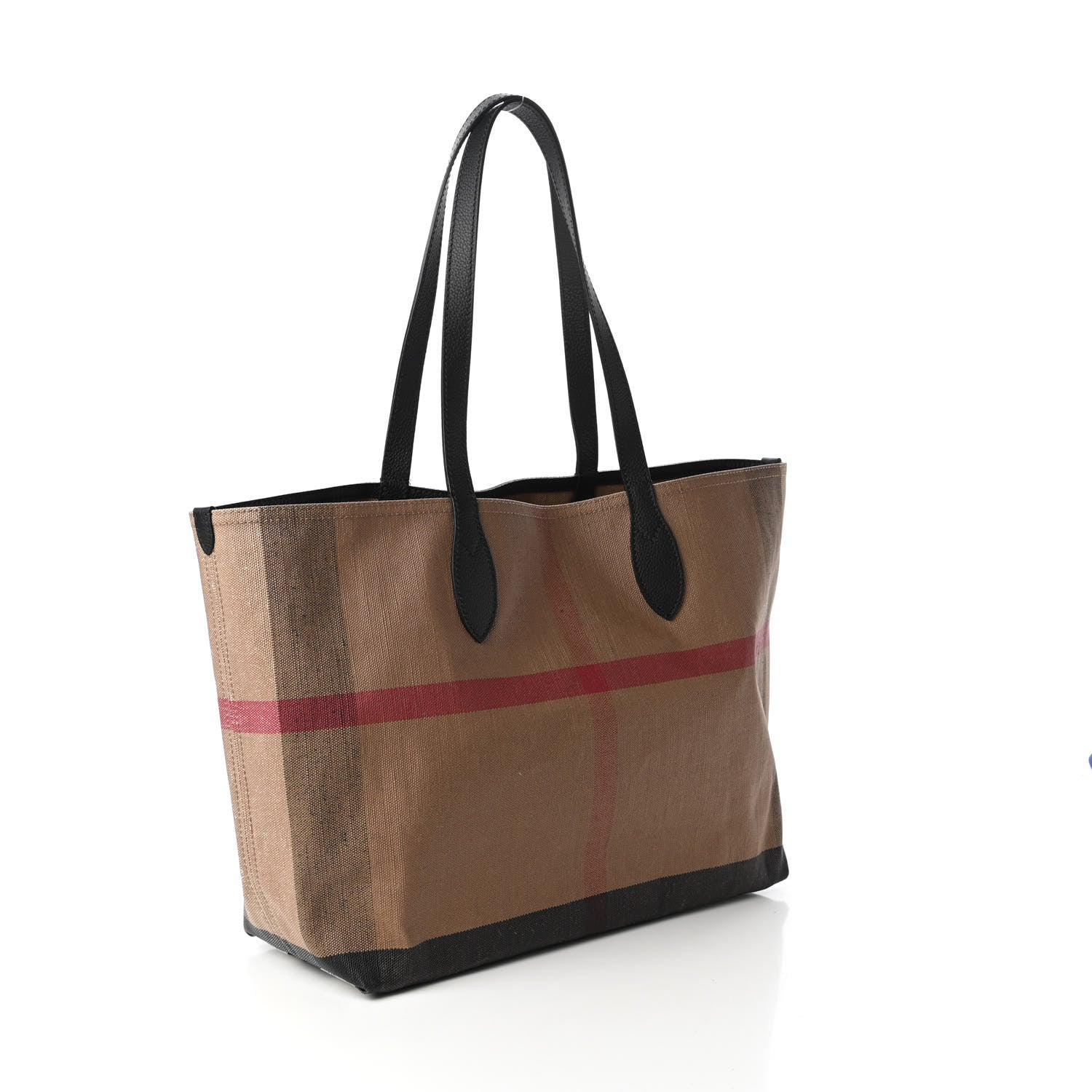 Burberry Coated Canvas Mega Check Medium Doodle Tote Black 3 of 10