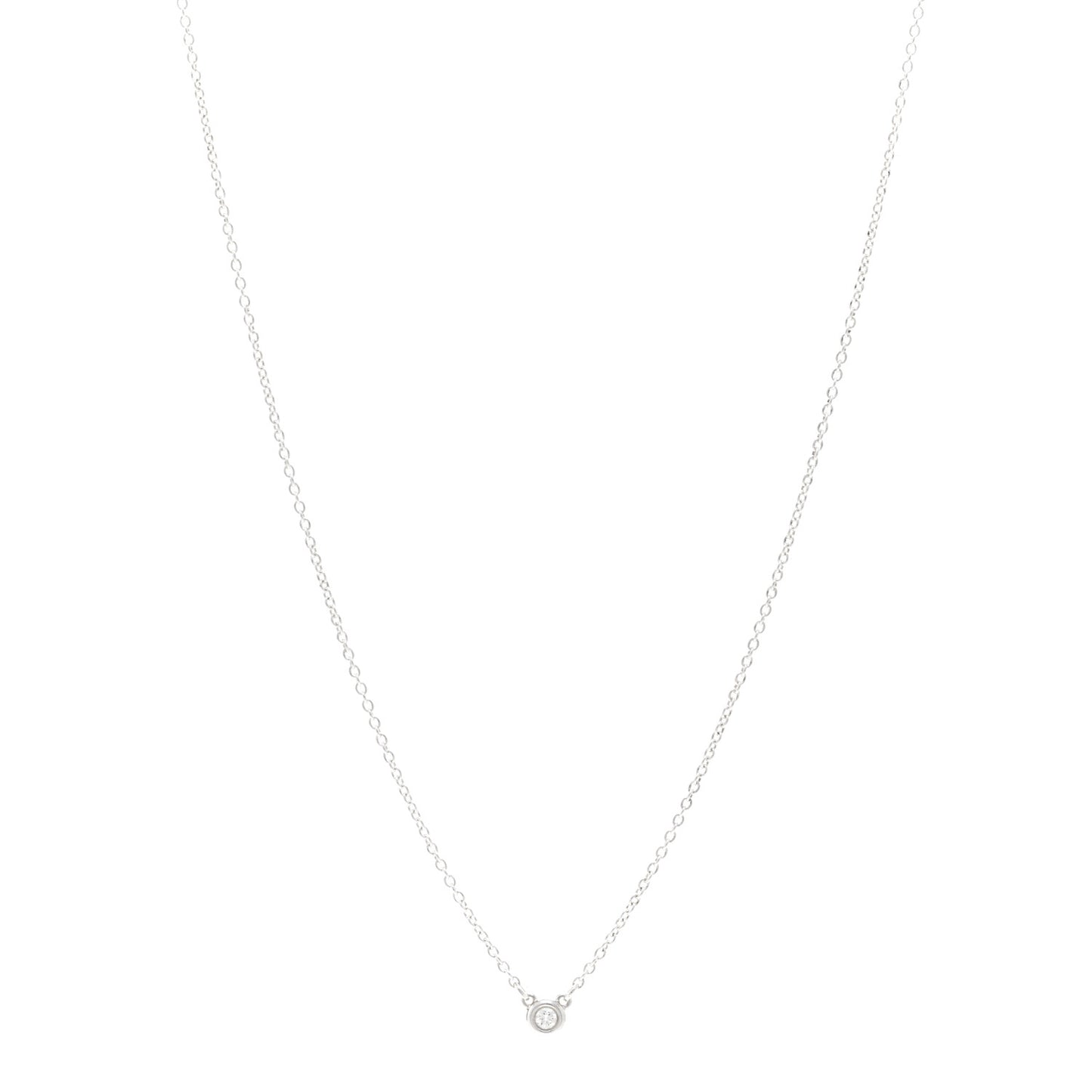 Sterling Silver Diamond .03ct Elsa Peretti Diamonds by the Yard Pendant Necklace
