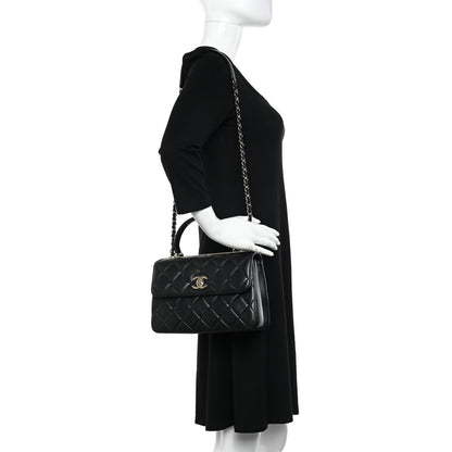 Chanel Lambskin Quilted Small Trendy CC Dual Handle Flap Bag Black 2 of 16