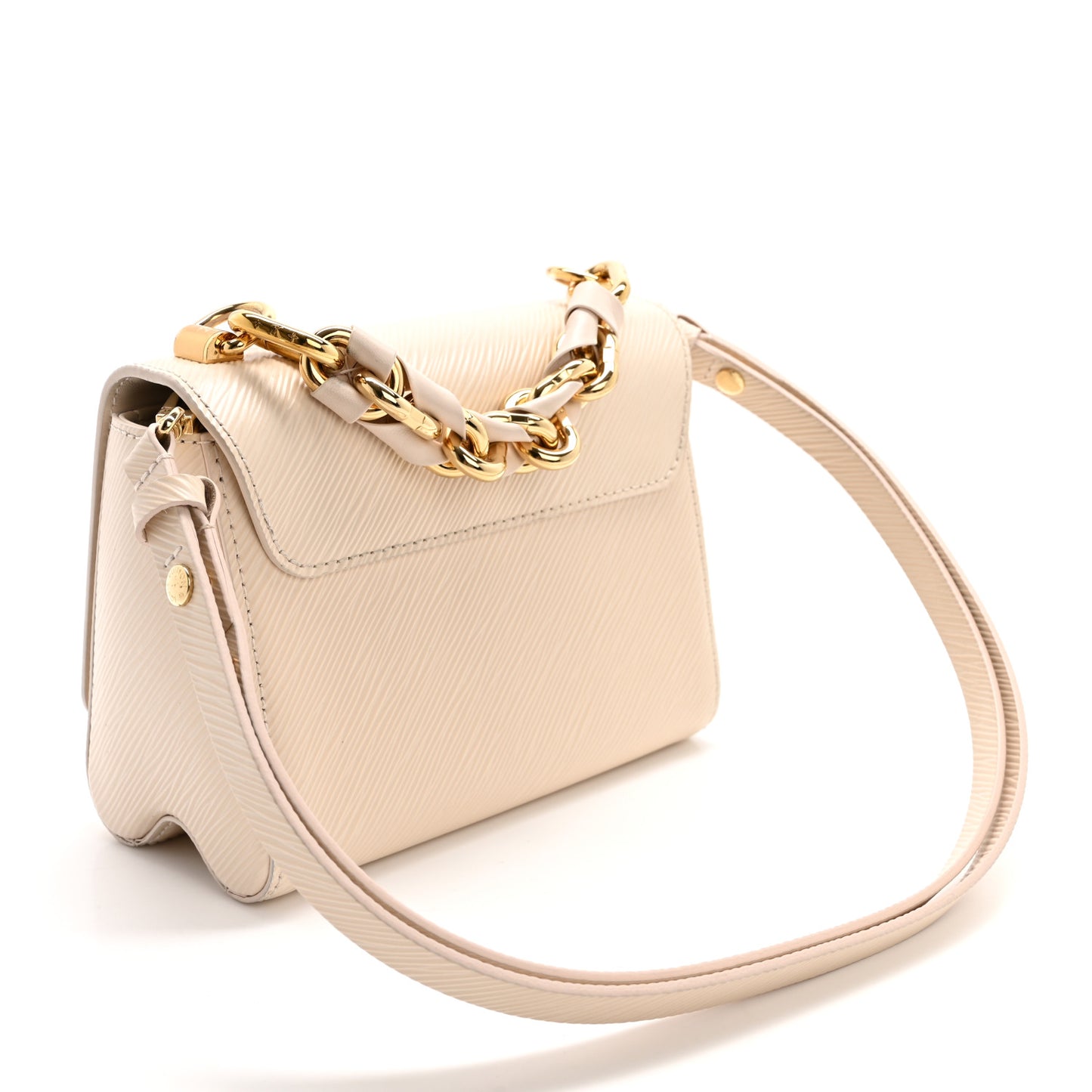 Epi Twist Braided Chain Shoulder Bag PM Quartz White