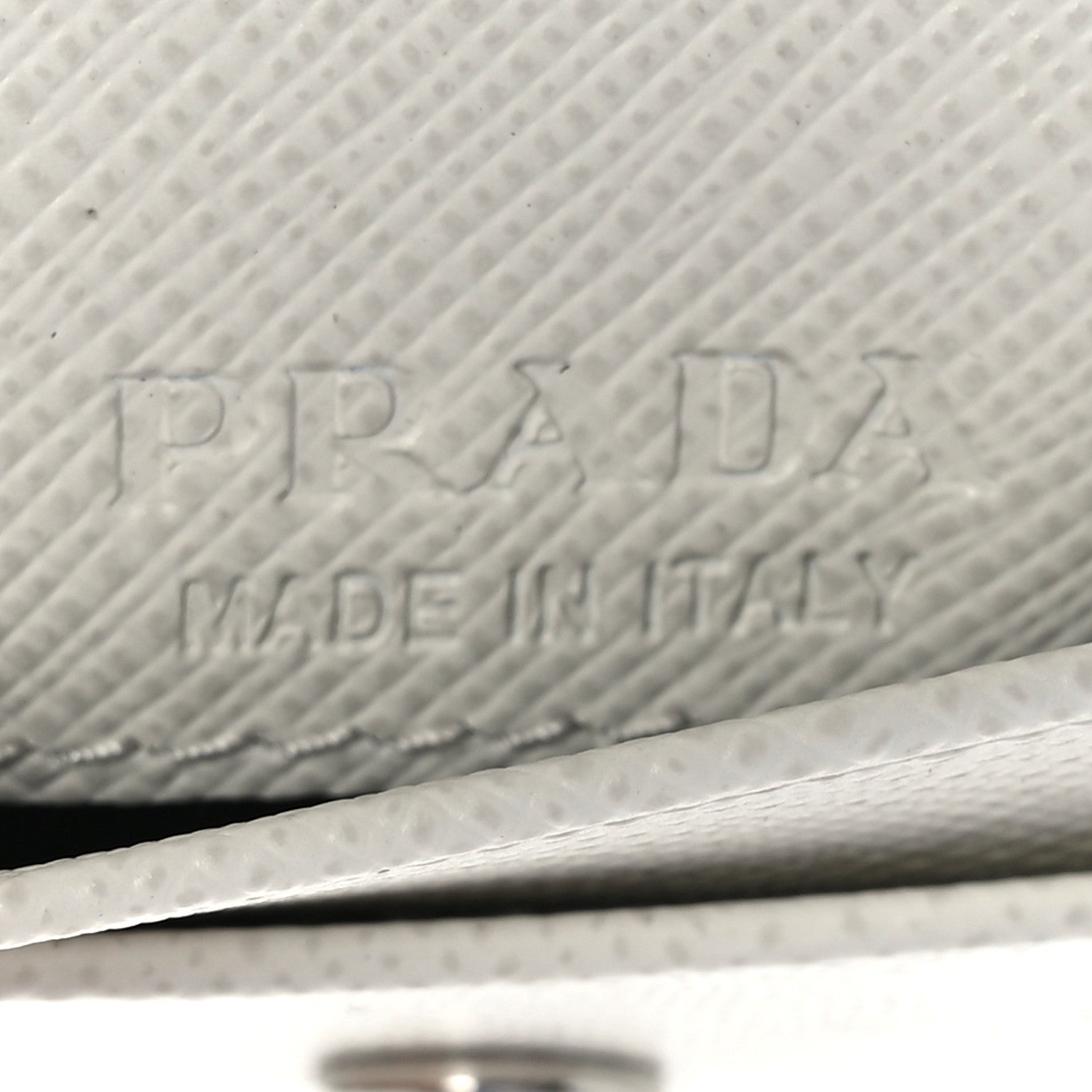 Prada Saffiano Triangle Card Holder White 6 of 7