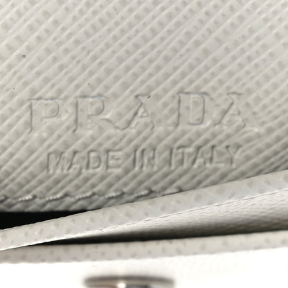 Prada Saffiano Triangle Card Holder White 6 of 7
