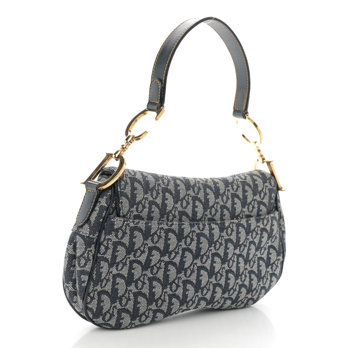 Monogram Double Saddle Bag Navy Blue