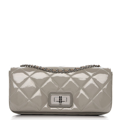 Chanel Patent Quilted Mademoiselle East West Flap Light Gray 1 of 13