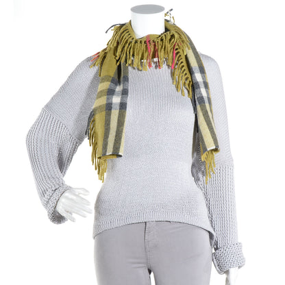 Burberry Cashmere Check Happy Fringe Scarf 2 of 4