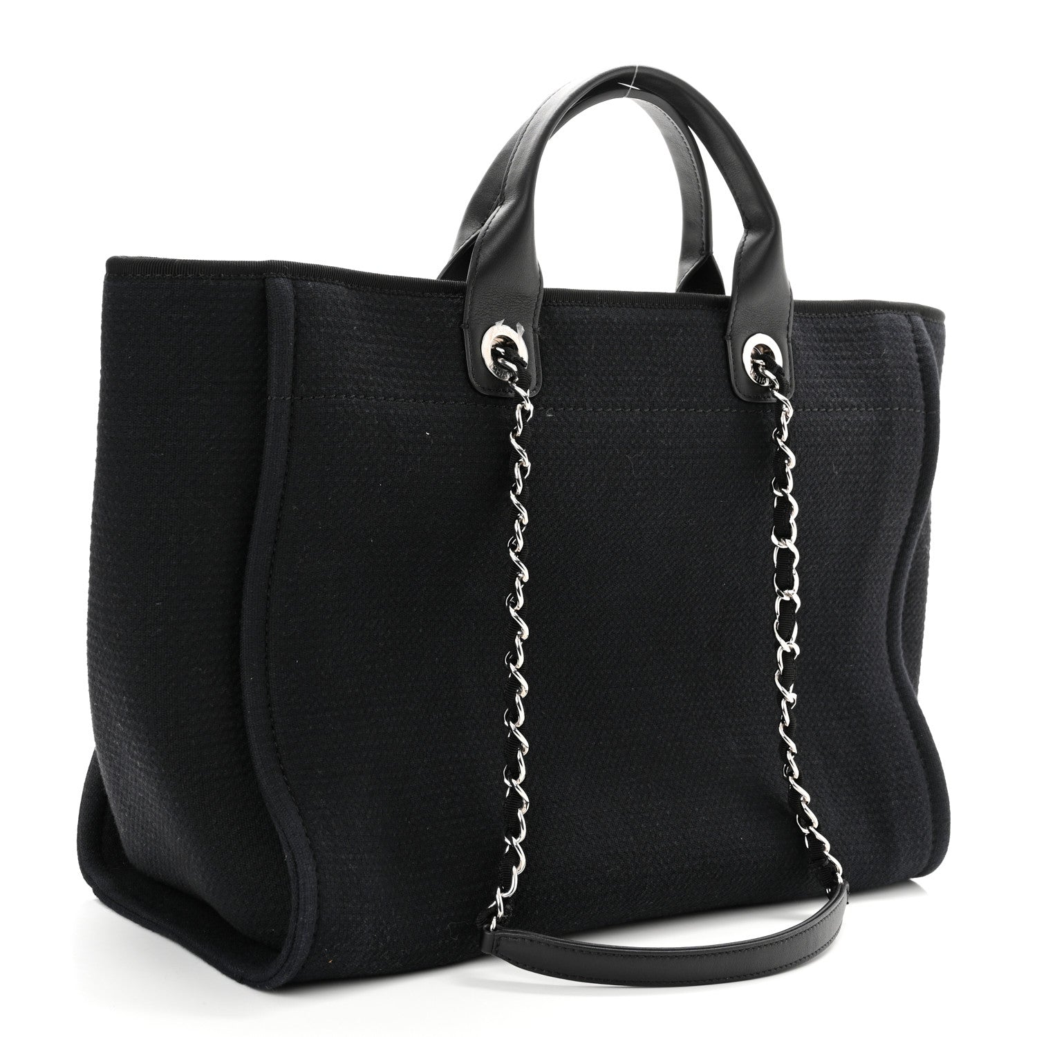 Chanel Mixed Fibers Small Deauville Tote Black 3 of 10