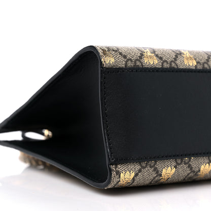 Gucci GG Supreme Monogram Bees Small Padlock Tote Beige Oro Black 8 of 11