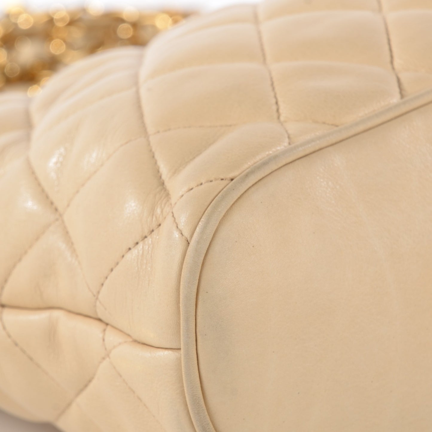 Lambskin Quilted Tote Beige