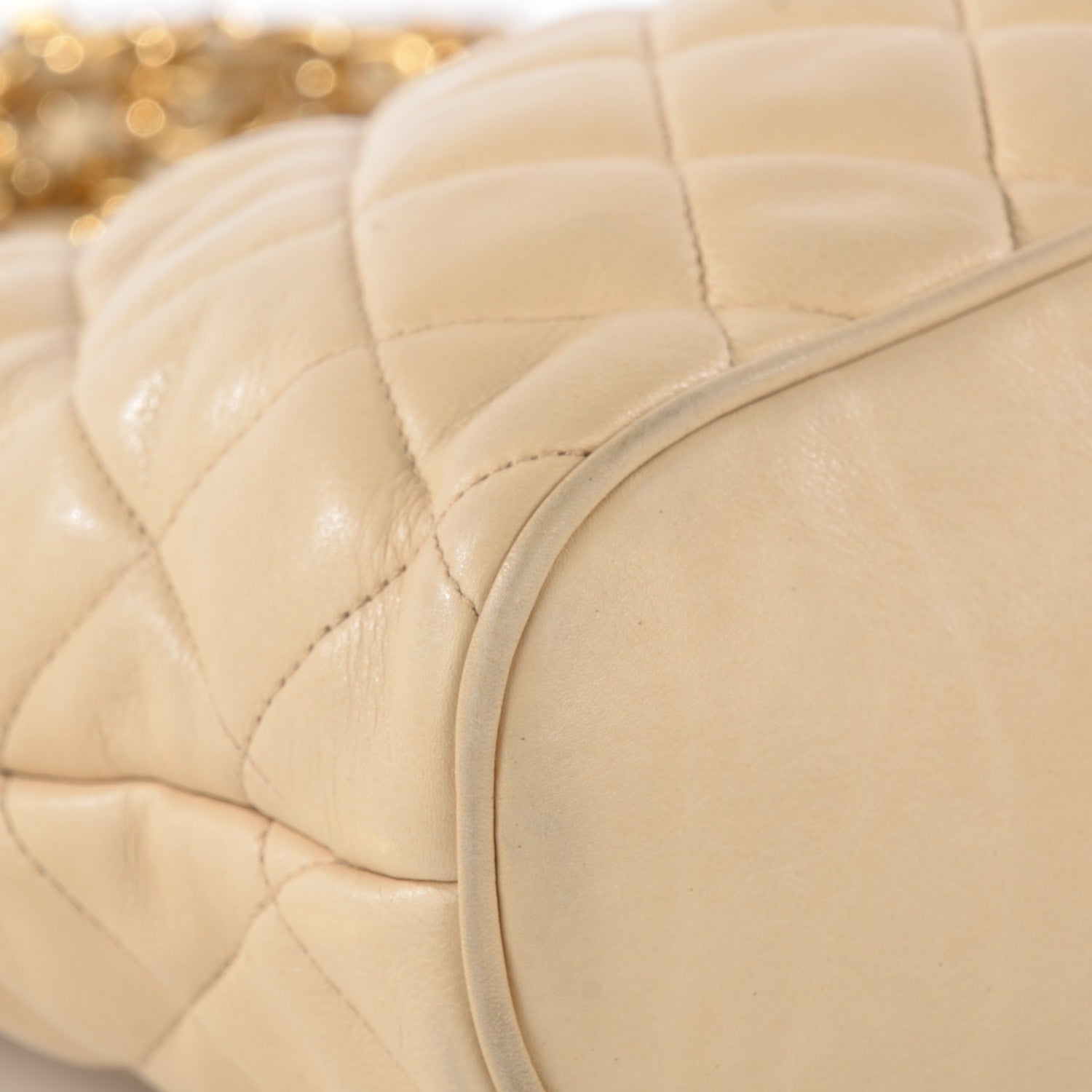 Chanel Lambskin Quilted Tote Beige 11 of 12