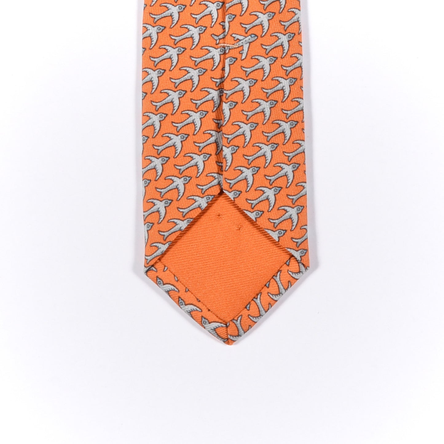 Silk Printed Mens Neck Tie Orange