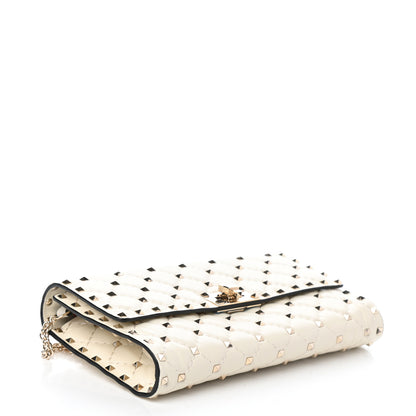Valentino Garavani Nappa Rockstud Spike Wallet on Chain Light Ivory 4 of 9