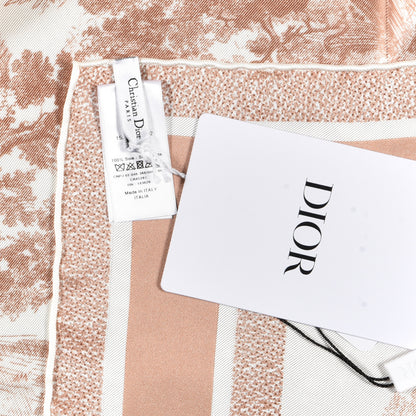 Christian Dior Silk Toile De Jouy Sauvage Square Scarf Rose 3 of 4