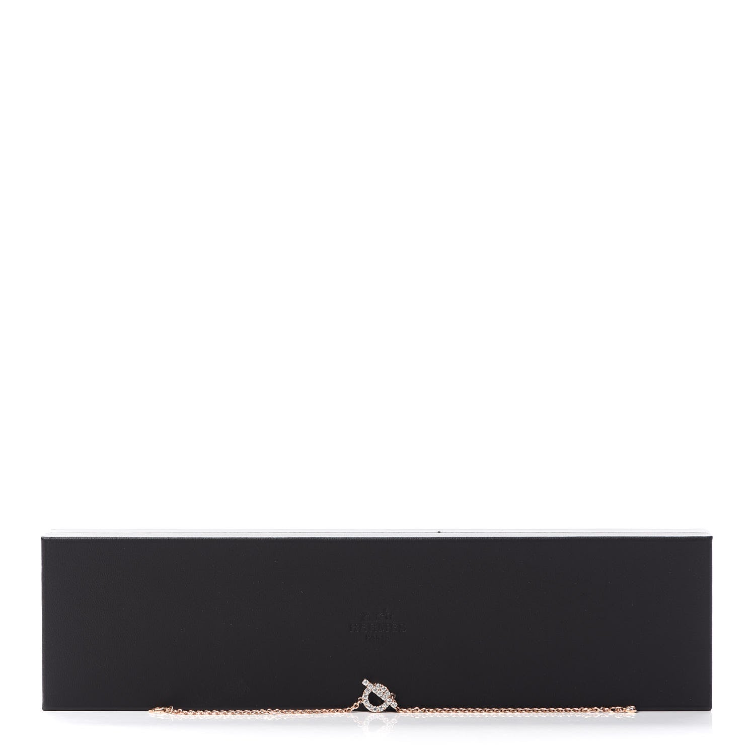 Hermes 18K Rose Gold Diamond Finesse Bracelet LG 5 of 5