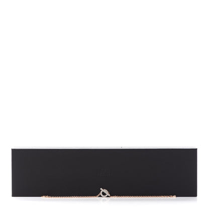 Hermes 18K Rose Gold Diamond Finesse Bracelet LG 5 of 5