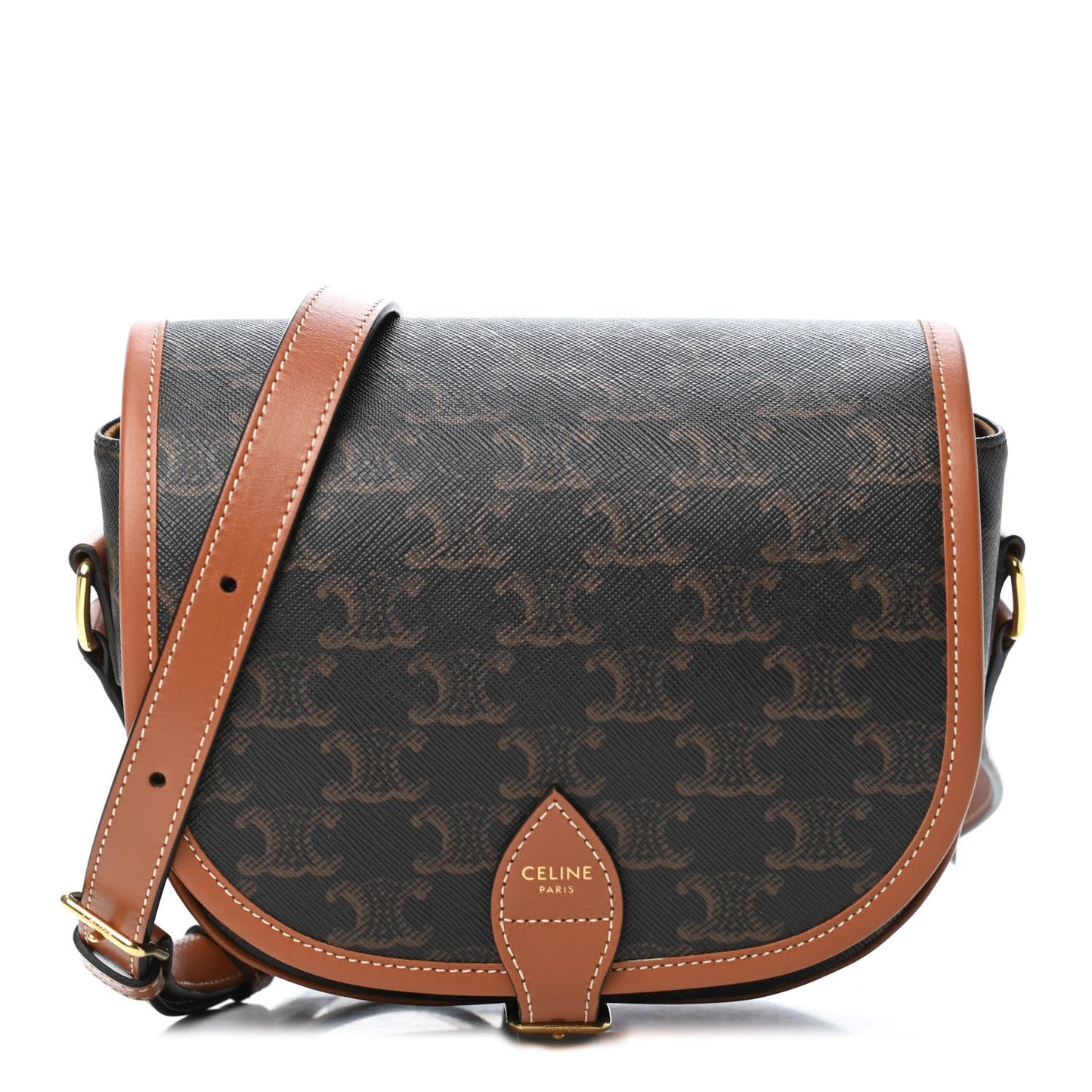 Triomphe Canvas Medium Folco Bag Tan