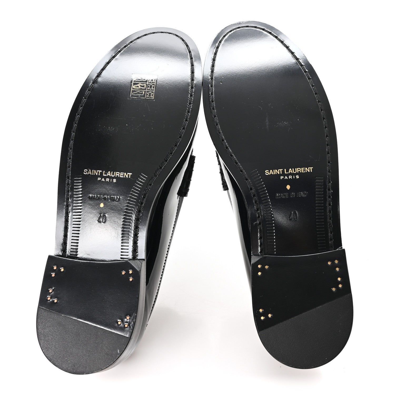 Saint Laurent Patent Le Loafer 15 Penny Slippers 40 Black 6 of 11