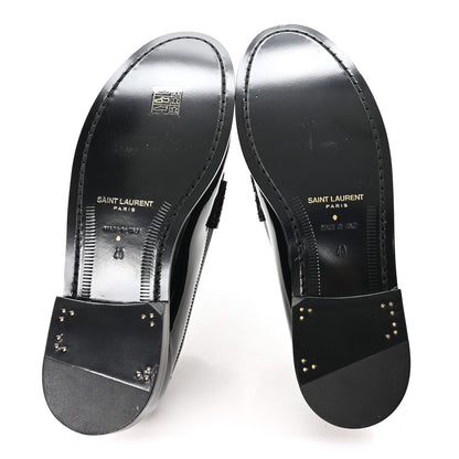 Saint Laurent Patent Le Loafer 15 Penny Slippers 40 Black 6 of 11