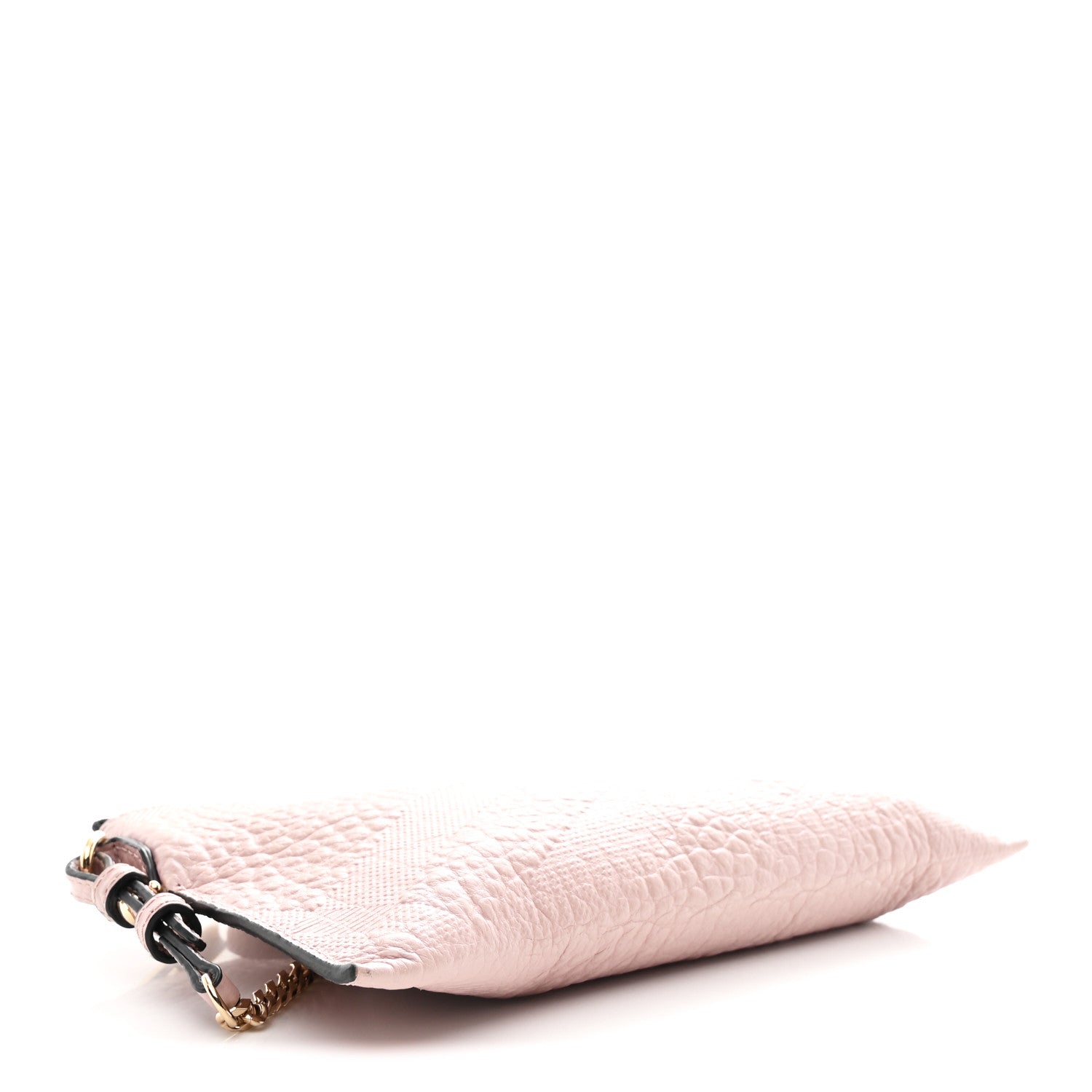 Burberry Signature Grain Calfskin Check Embossed Peyton Crossbody Clutch Bag Pale Orchid 4 of 11