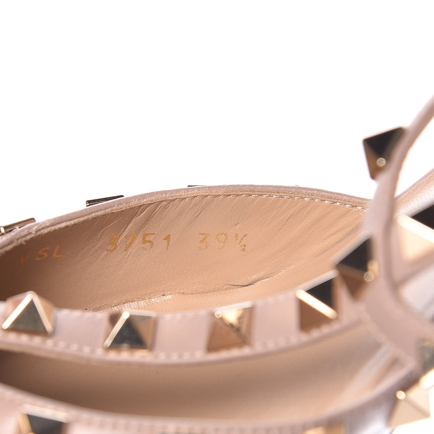 Calfskin Nappa Rockstud Ankle Strap 65mm Pumps 39.5 Light Stone Poudre