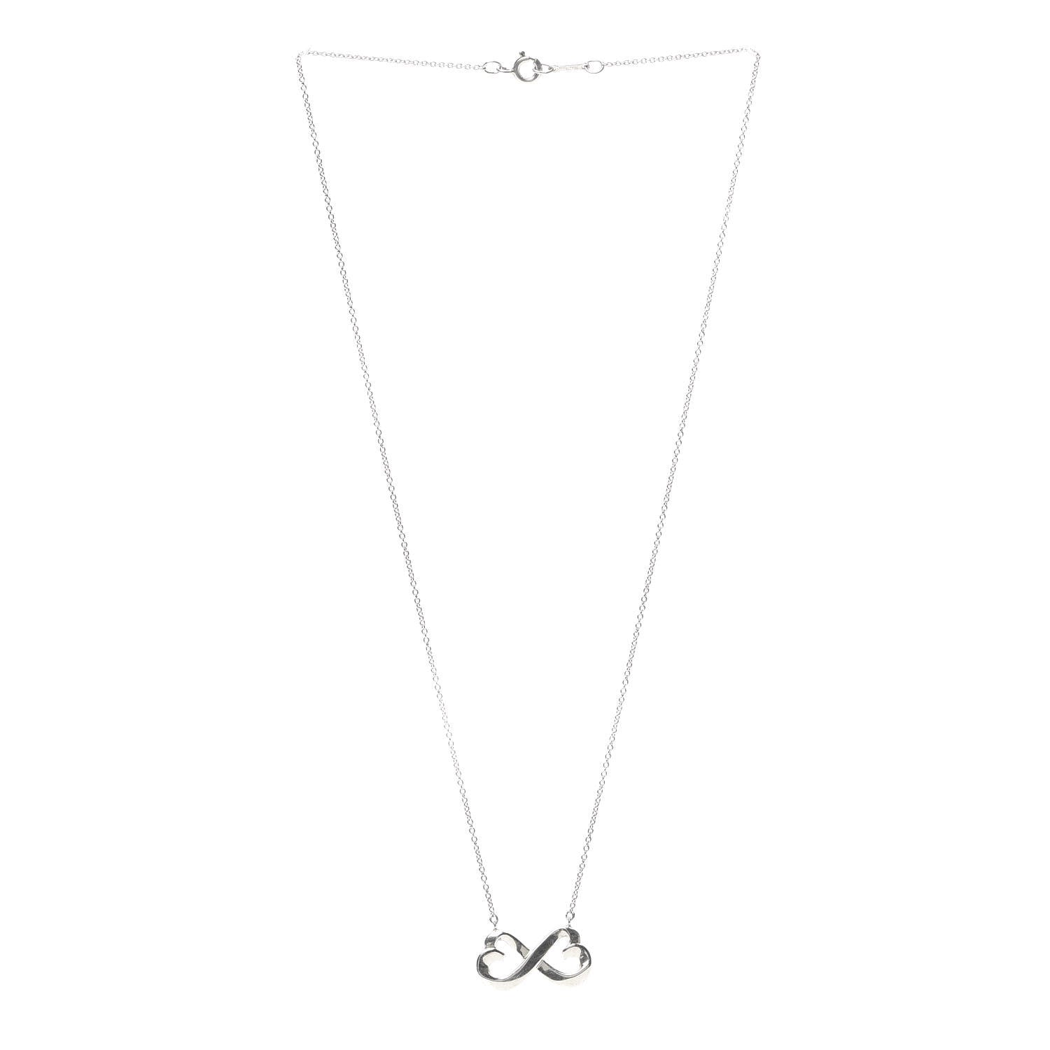 Tiffany Sterling Silver Paloma Picasso Double Loving Heart Pendant Necklace 3 of 5