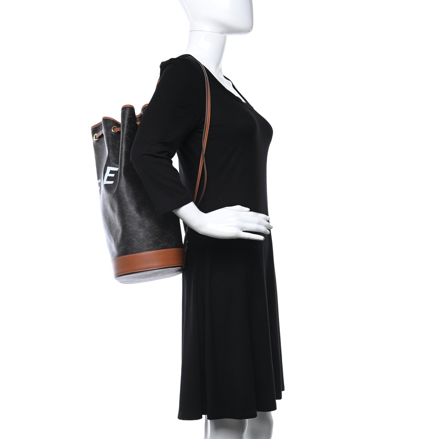 Triomphe Canvas Calfskin Medium Sailor Bag Tan