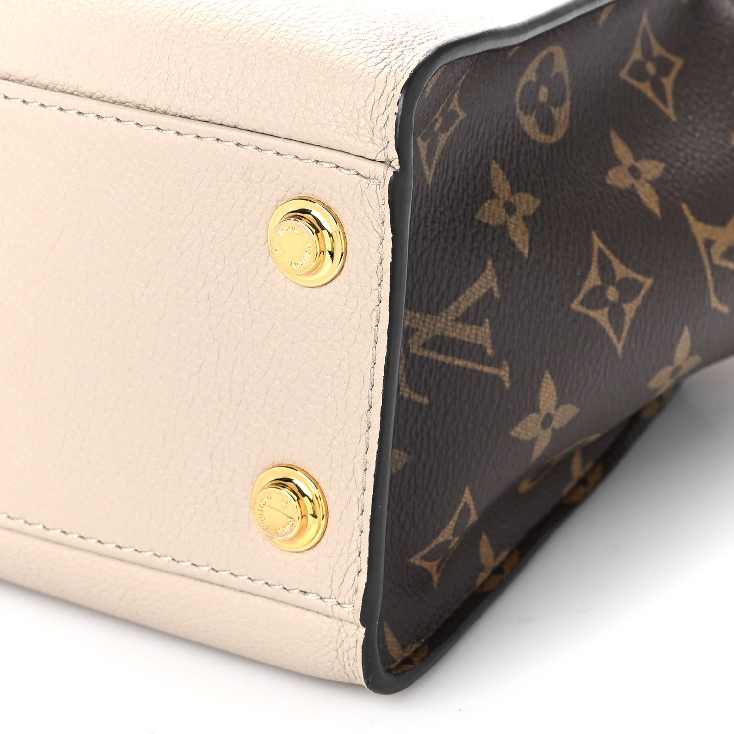 Louis Vuitton Calfskin Monogram On My Side PM Greige 8 of 8