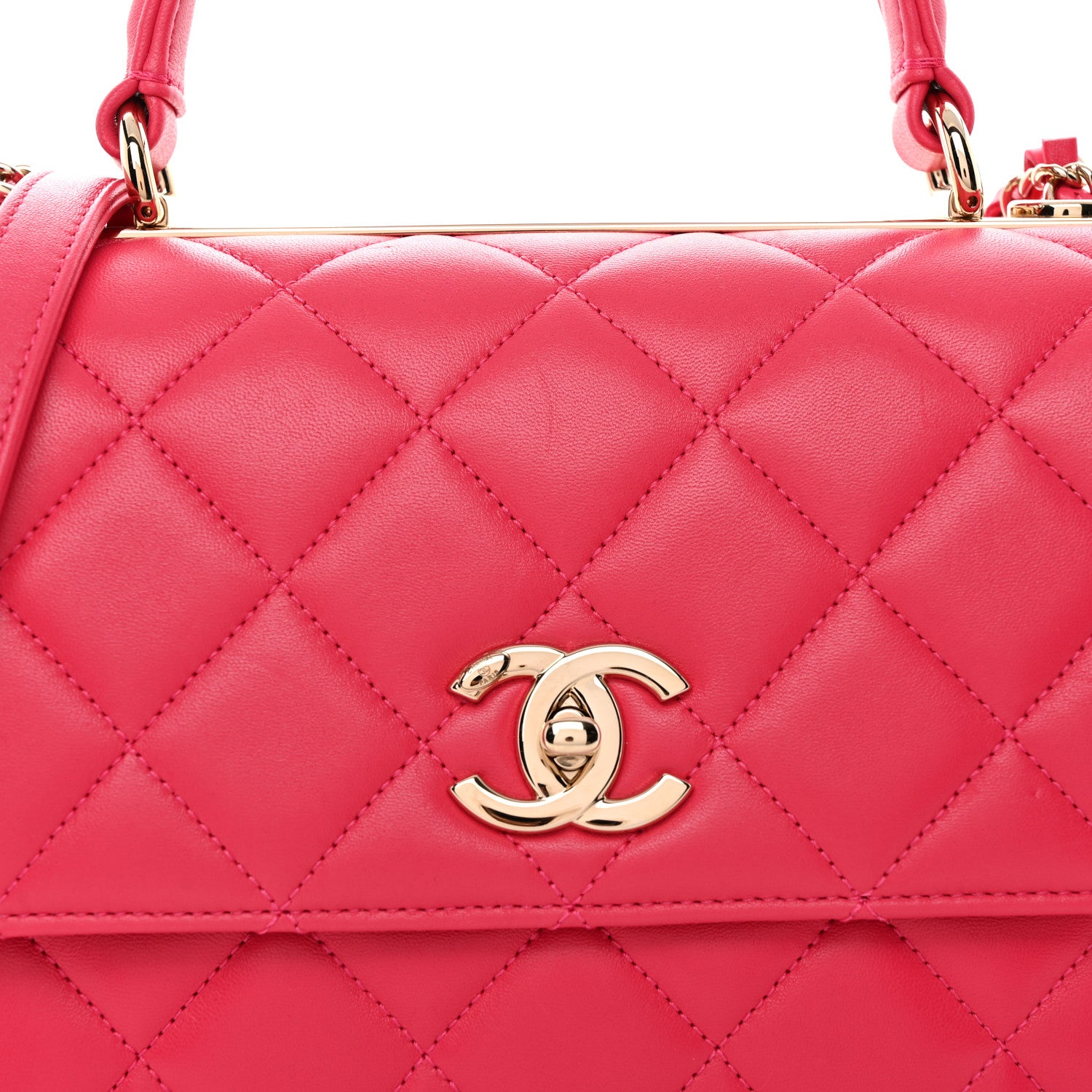 Chanel Lambskin Quilted Medium Trendy CC Flap Dual Handle Bag Dark Pink 8 of 10