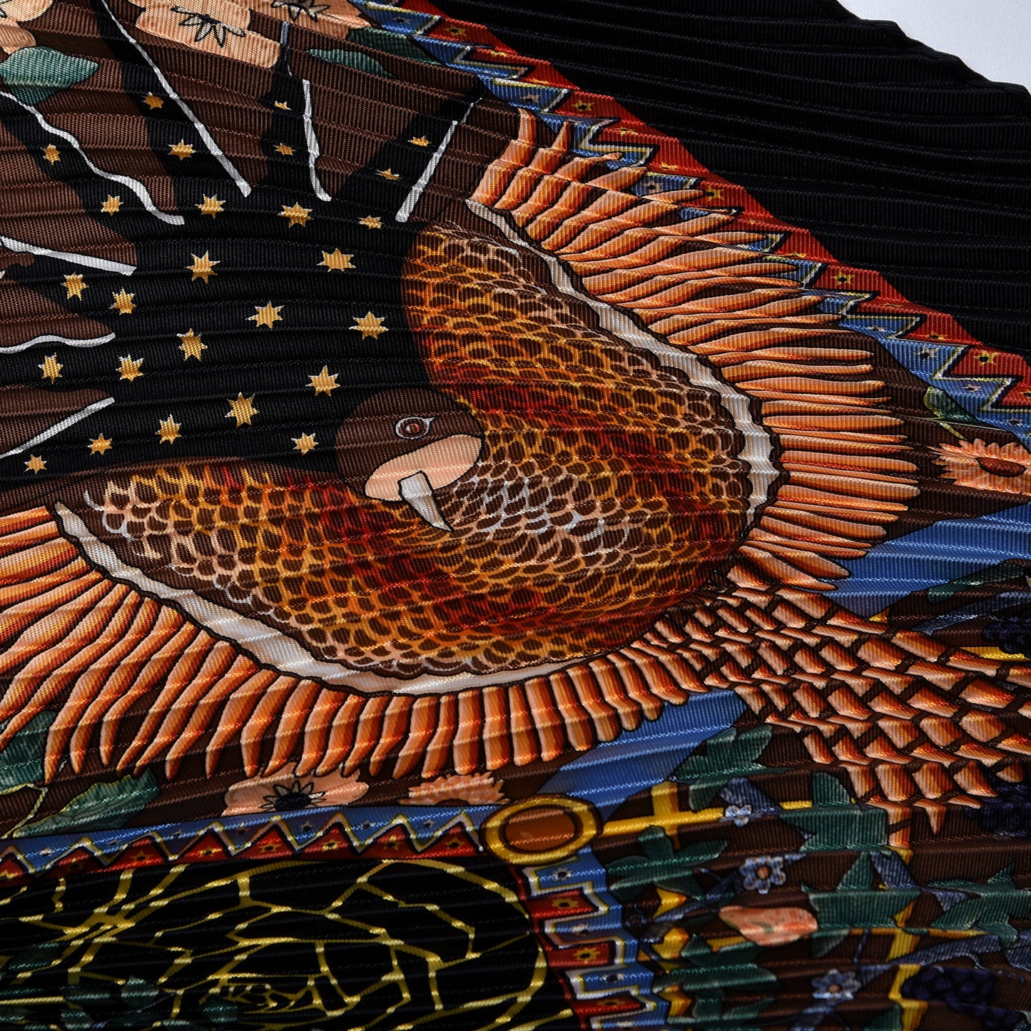 Silk Axis Mundi Plisse Scarf 90