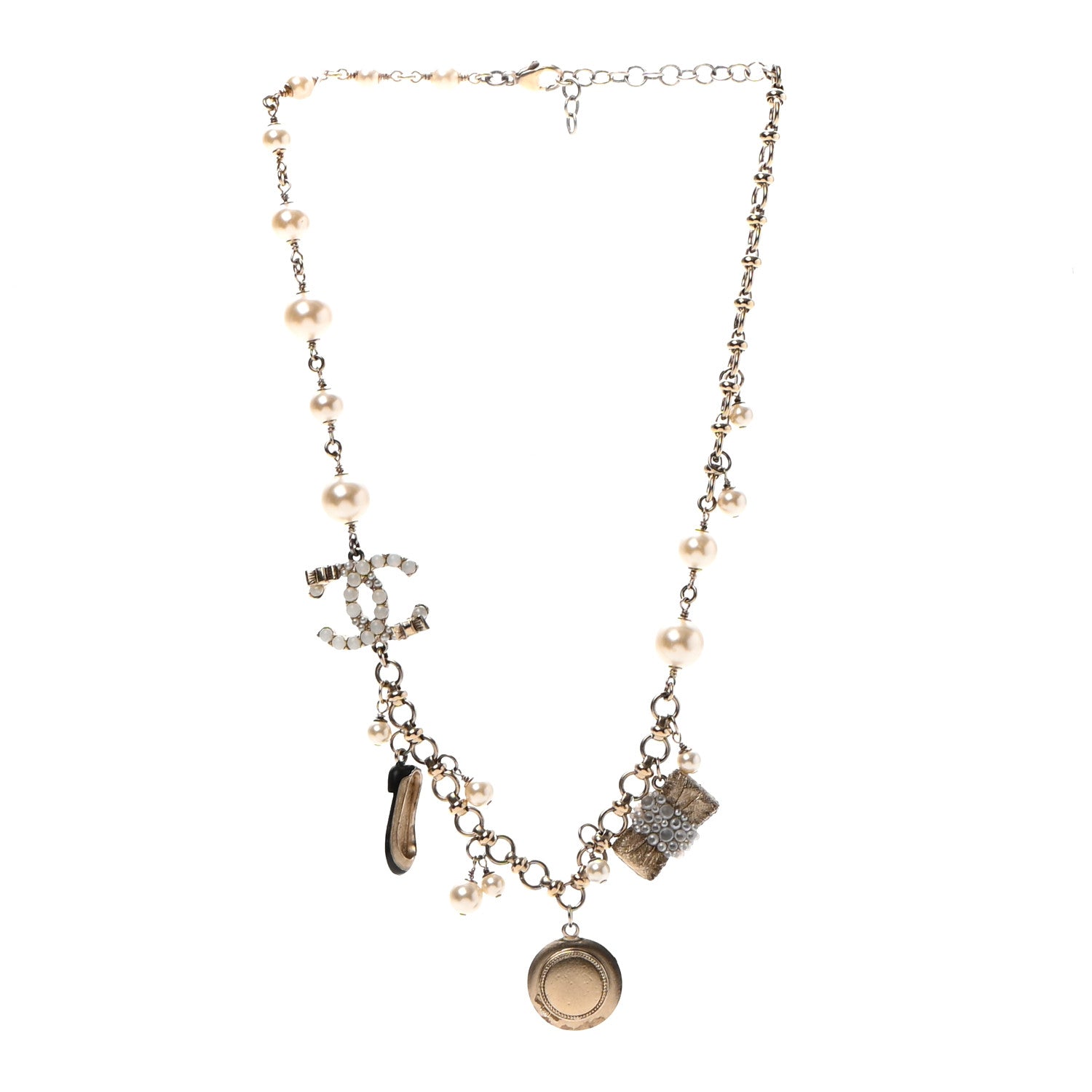 Chanel Pearl CC Charm Short Necklace Gold 3 of 9