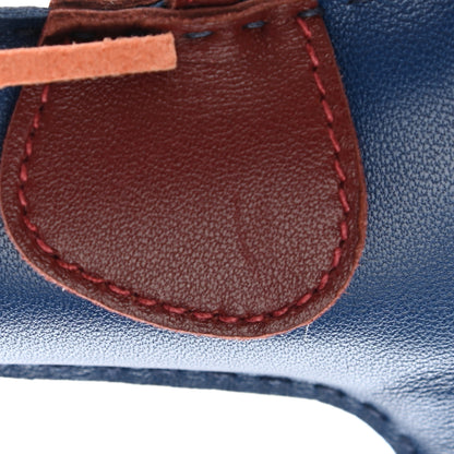 Hermes Milo Lambskin Grigri Rodeo Horse Bag Charm MM Bleu de Malte Rouge H Orange Poppy 4 of 6