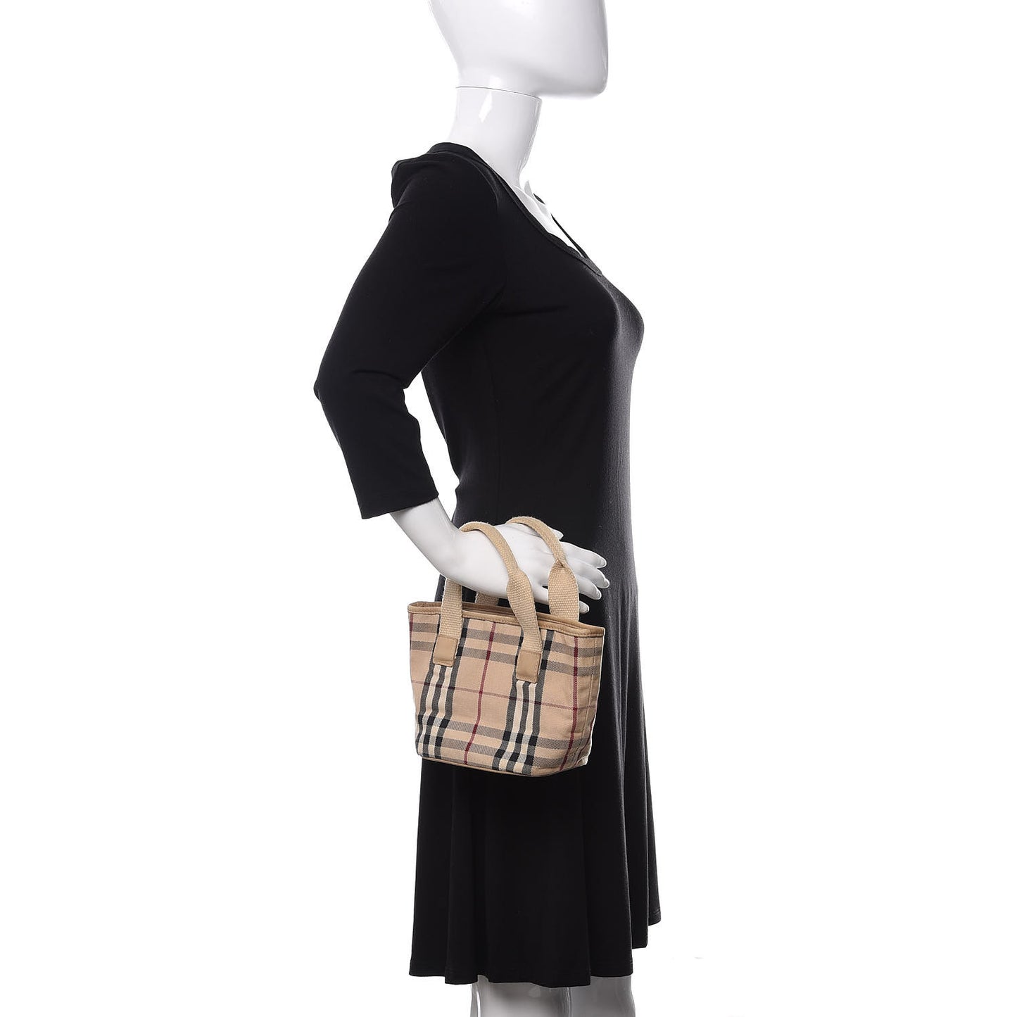 Canvas Vintage Check Mini Tote Beige