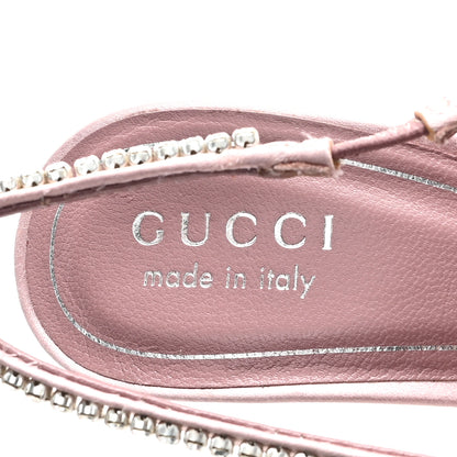 Gucci Satin Crystal Slingback Pumps 37.5 Pink 8 of 9