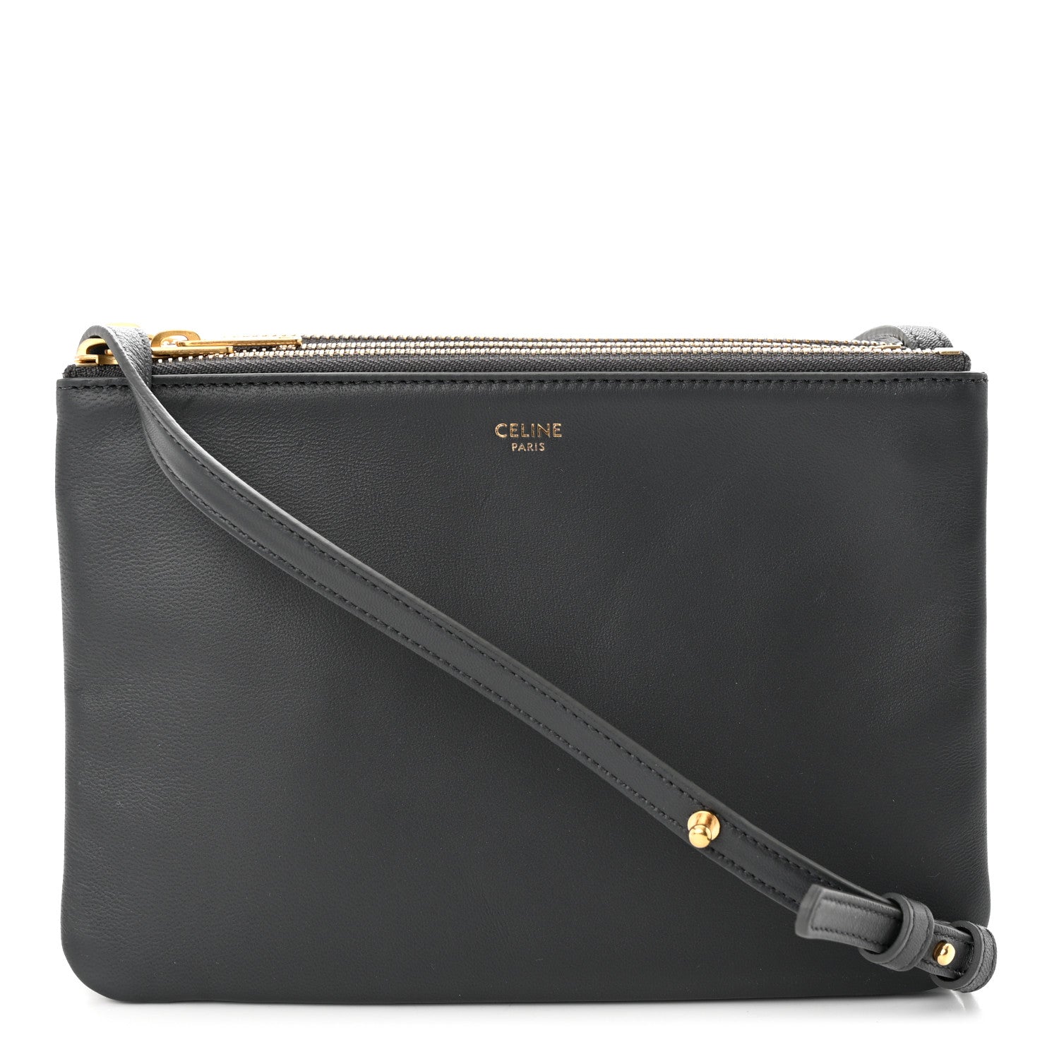 Celine Lambskin Small Trio Crossbody Bag Medium Grey 1 of 11