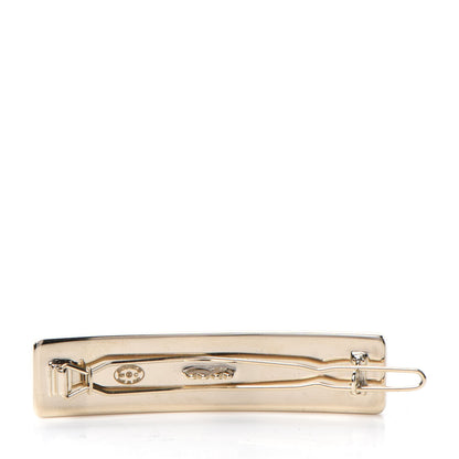 Chanel Metal Crystal Logo Hair Clip Gold 3 of 5