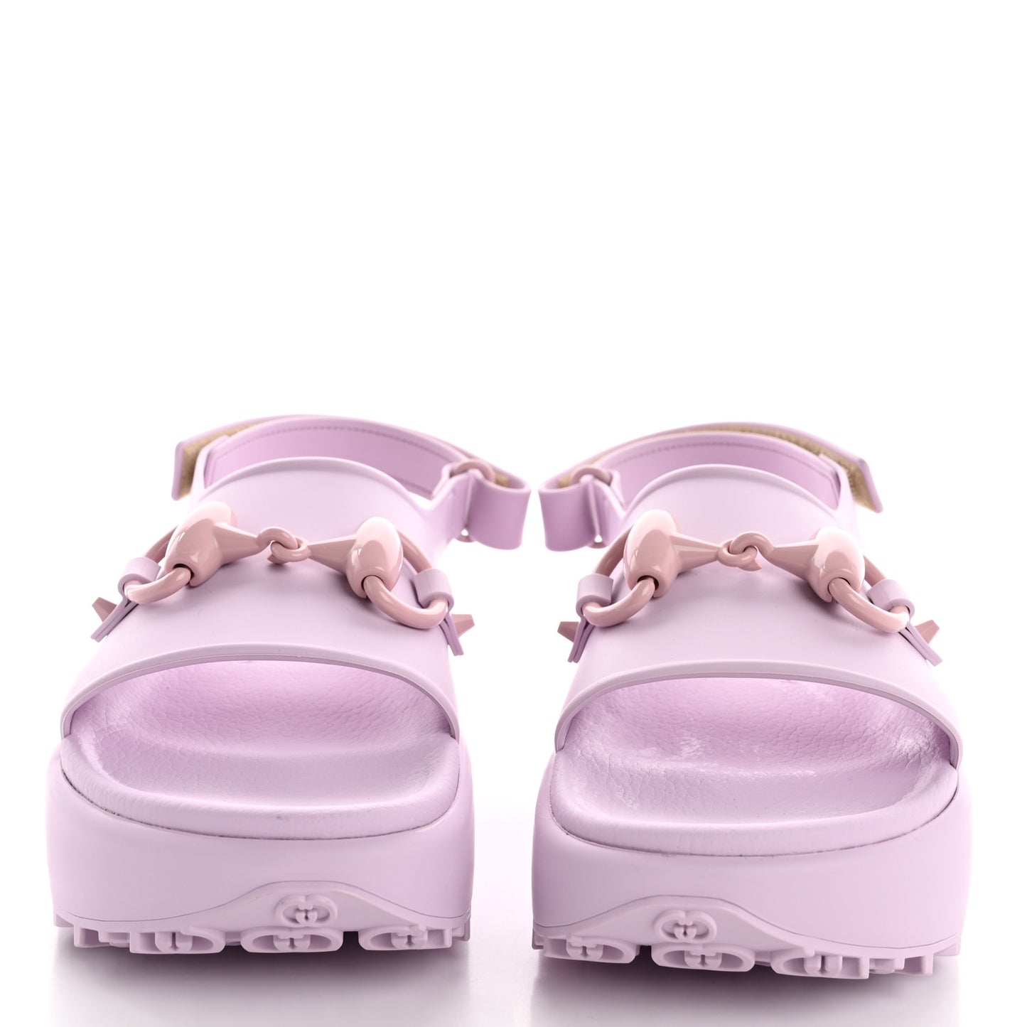 Soft Rubber Horsebit Touch Womens Strapped Sandals 37 Talc Pink