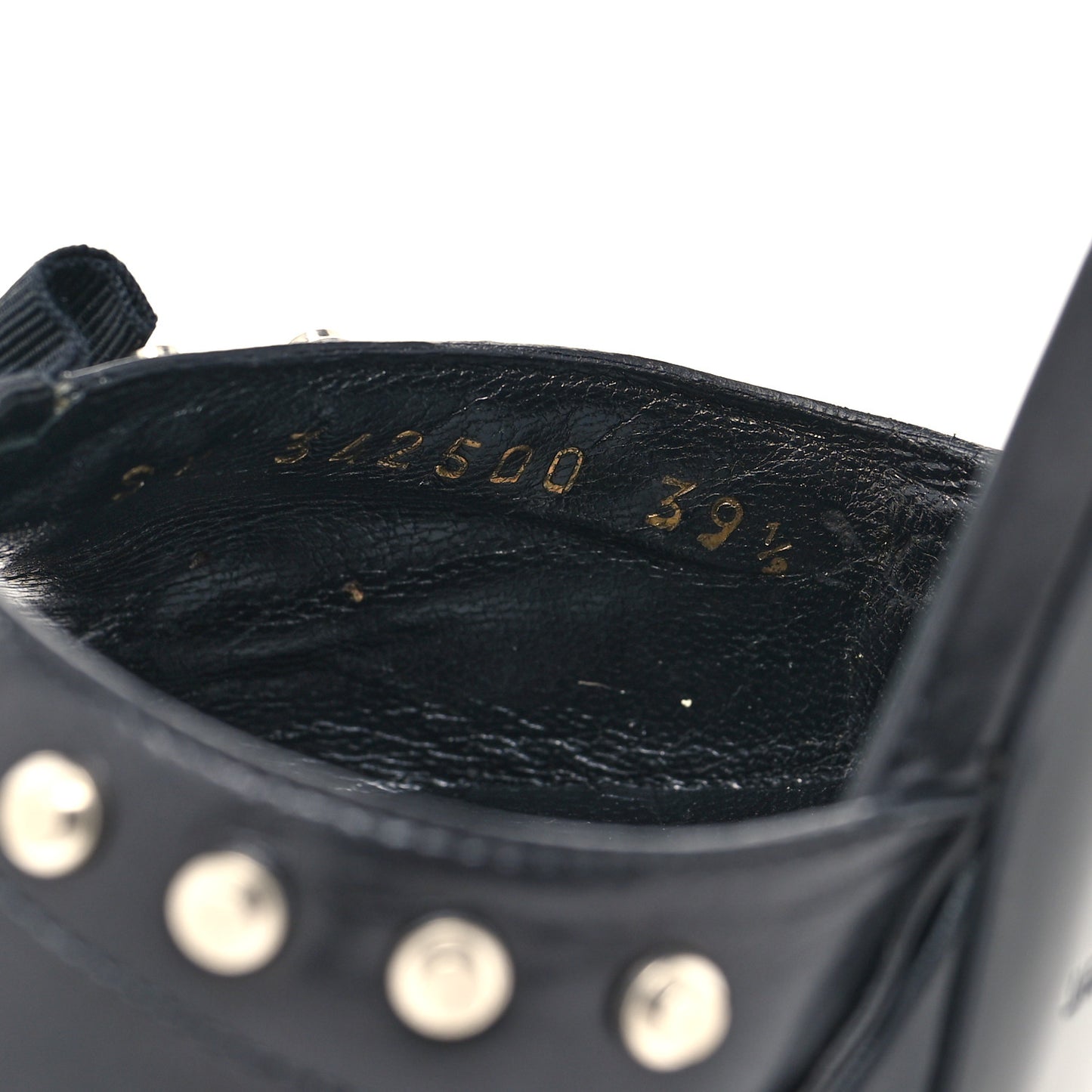 Calfskin Tribute 105 Studded Platform Sandals 39.5 Black