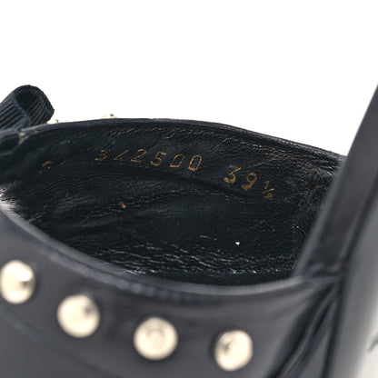 Saint Laurent Calfskin Tribute 105 Studded Platform Sandals 39.5 Black 6 of 8