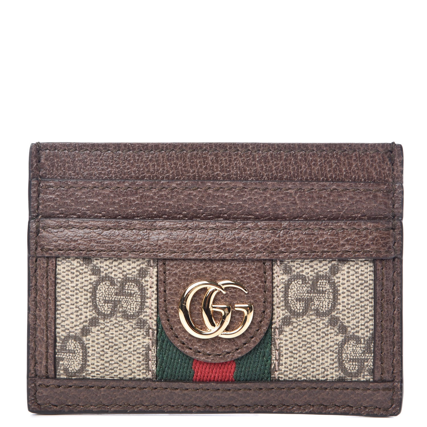 Gucci GG Supreme Monogram Ophidia Card Holder Brown 1 of 7