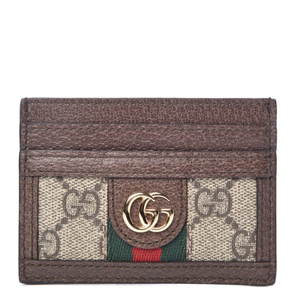 Gucci GG Supreme Monogram Ophidia Card Holder Brown 1 of 7