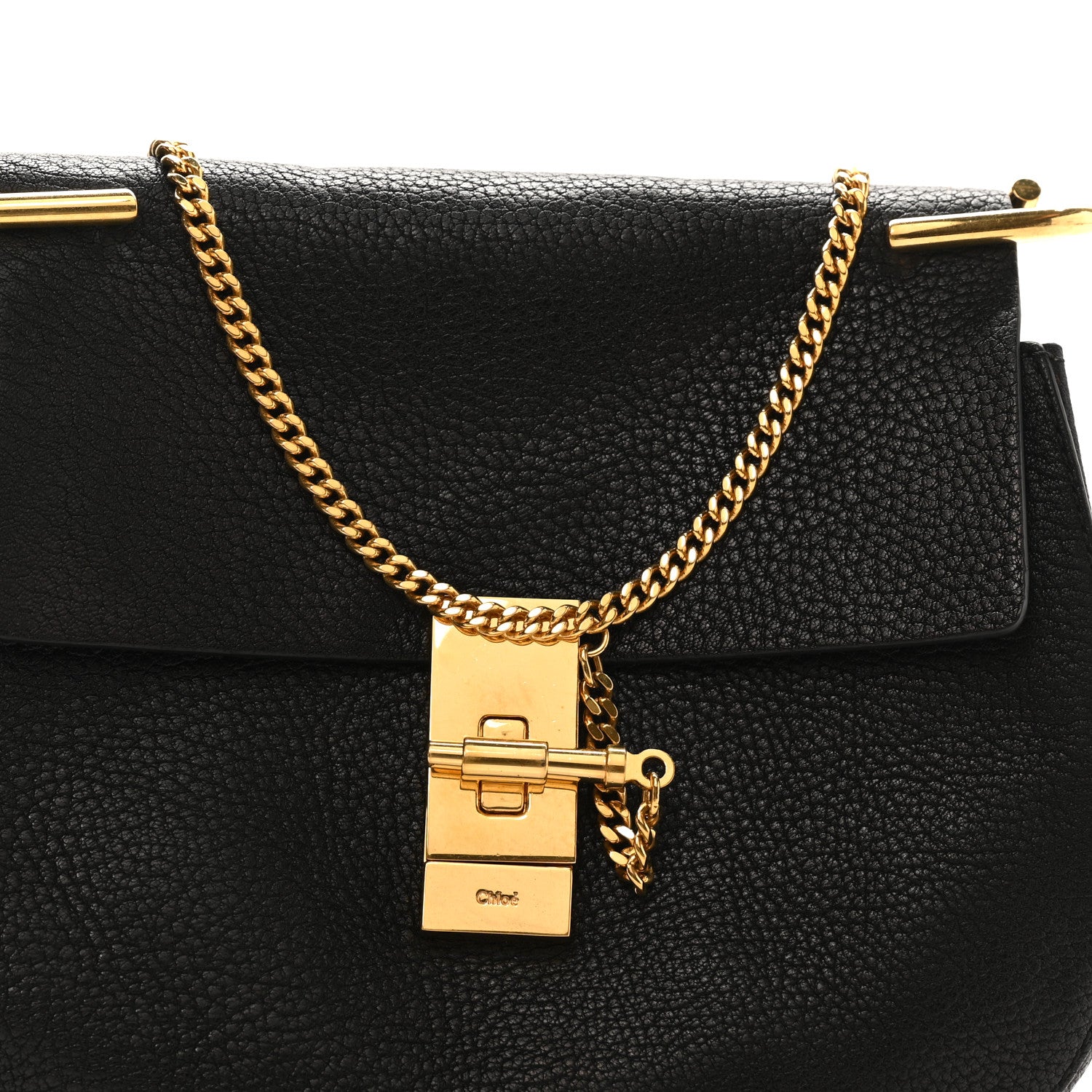 Chloe Grained Lambskin Drew Shoulder Bag Black 7 of 9