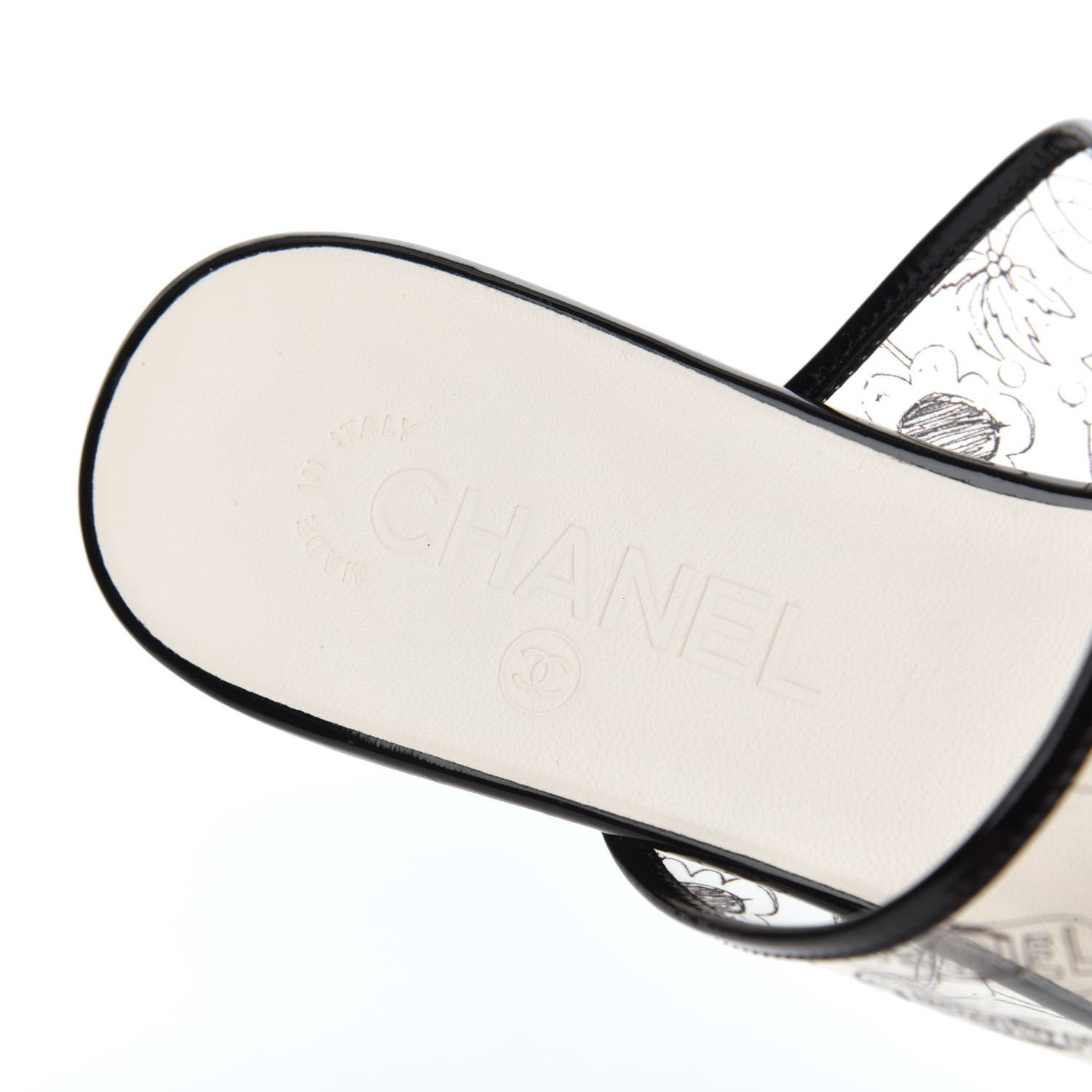 Chanel Patent PVC CC Sandal Mule 37 Black 12 of 32