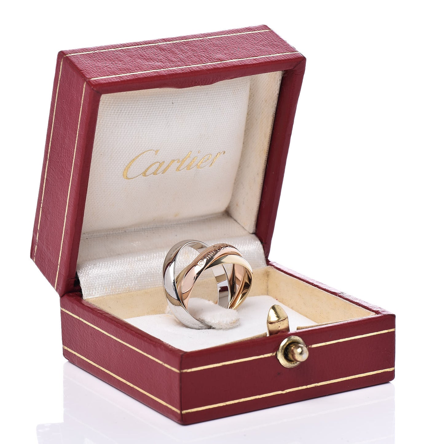 18K Pink Yellow White Gold Classic Les Must De Trinity Ring 49 4.75