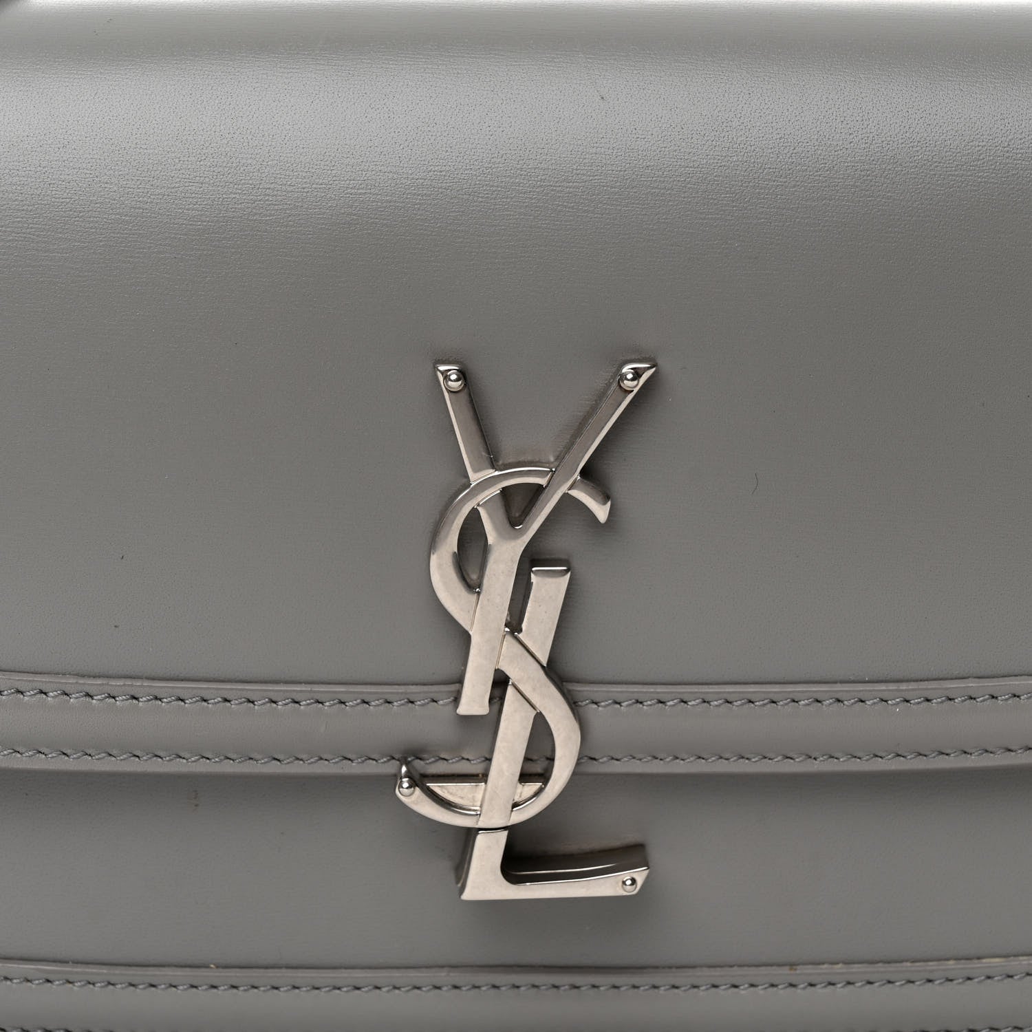 Saint Laurent Smooth Calfskin Small Solferino Satchel Storm 7 of 9