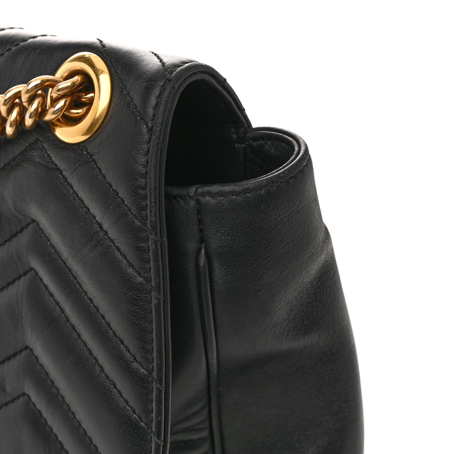 Gucci Calfskin Matelasse Large GG Marmont Shoulder Bag Black 14 of 15