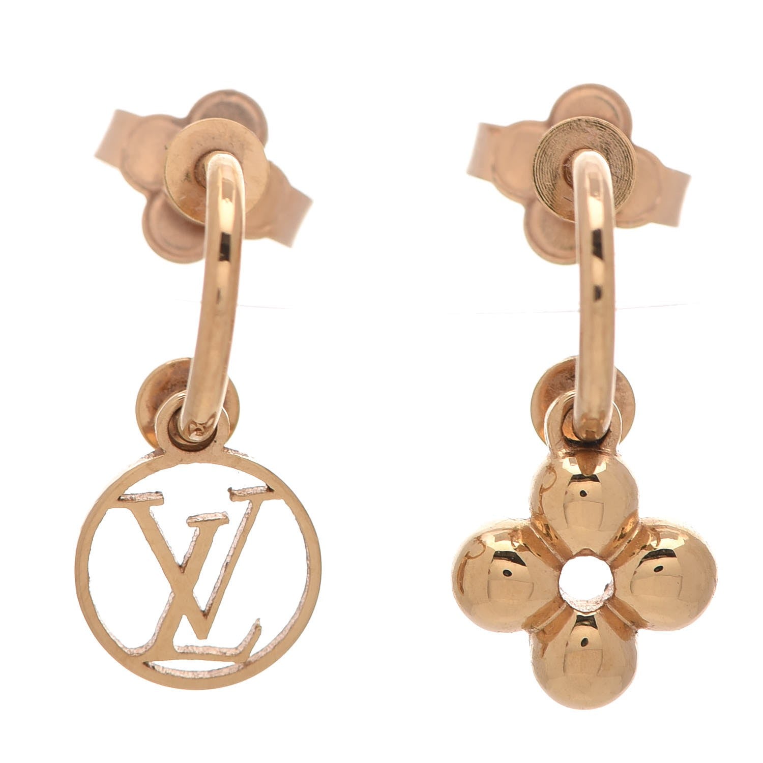 Louis Vuitton Brass Blooming Earrings Gold 1 of 5