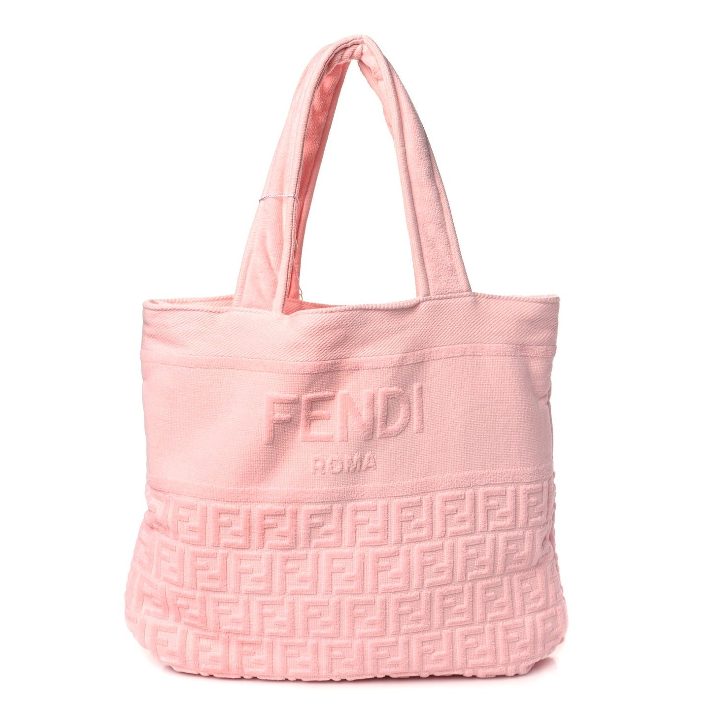 Terrycloth FF Embossed Beach Towel Tote Bag Pink