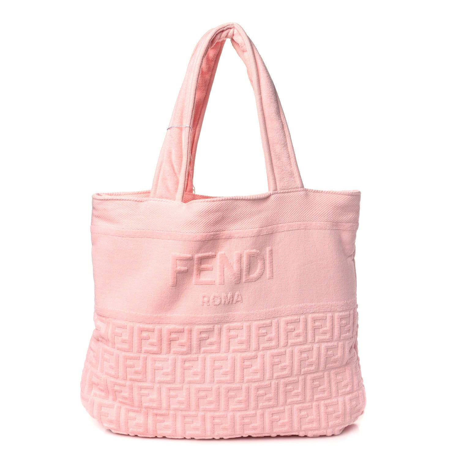 Fendi Terrycloth FF Embossed Beach Towel Tote Bag Pink 1 of 8