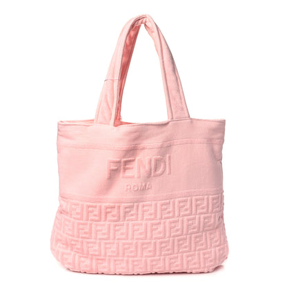 Fendi Terrycloth FF Embossed Beach Towel Tote Bag Pink 1 of 8