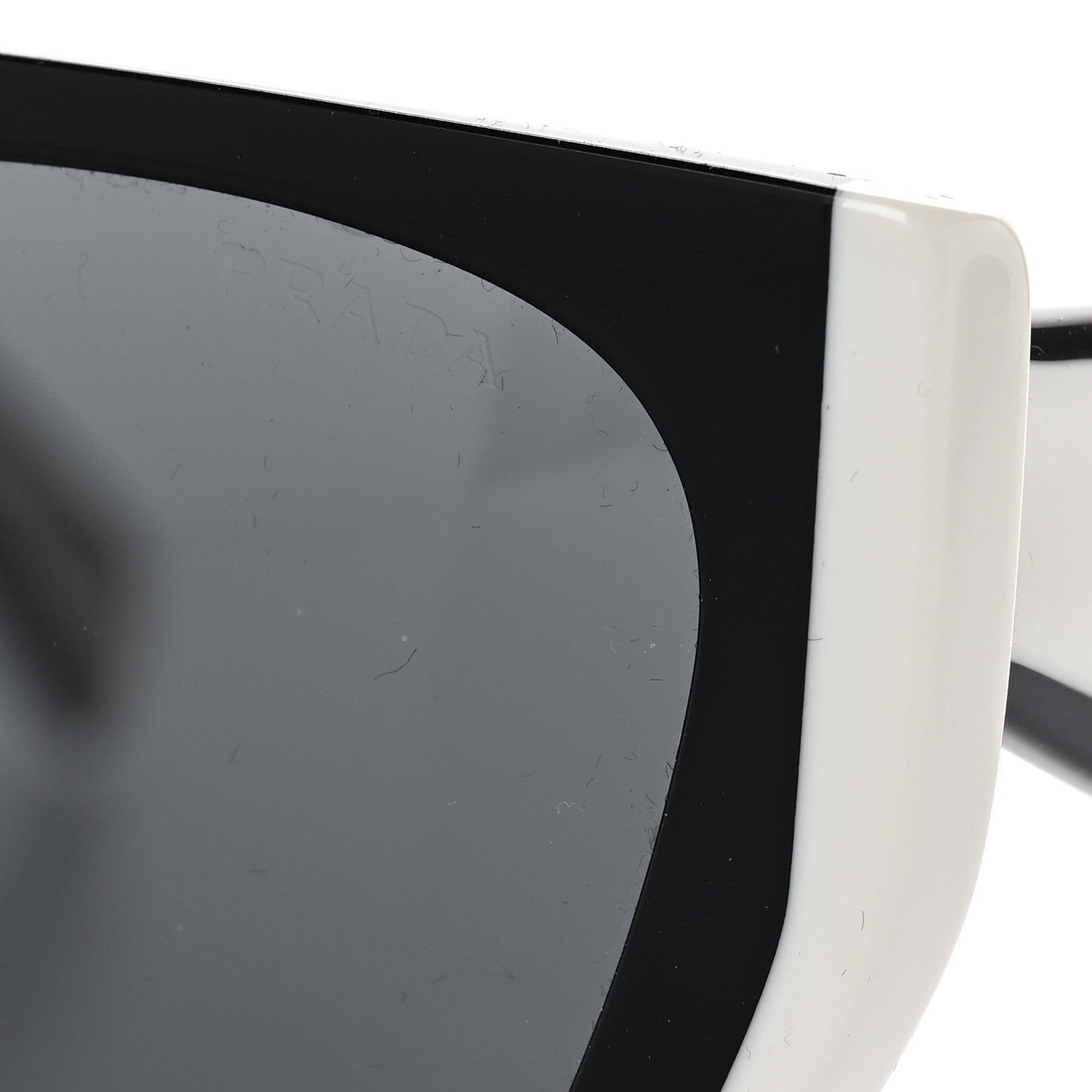 Prada Square Sunglasses SPR 15W Black White 5 of 8